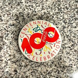 Coca Cola Centennial Pin Vintage Coke 100 Years Button Collectible